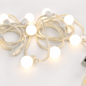 240V Connectable Festoon Light White Cable Milky Warm White Lamp
